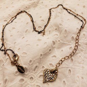Mini crystals sweet heart necklace